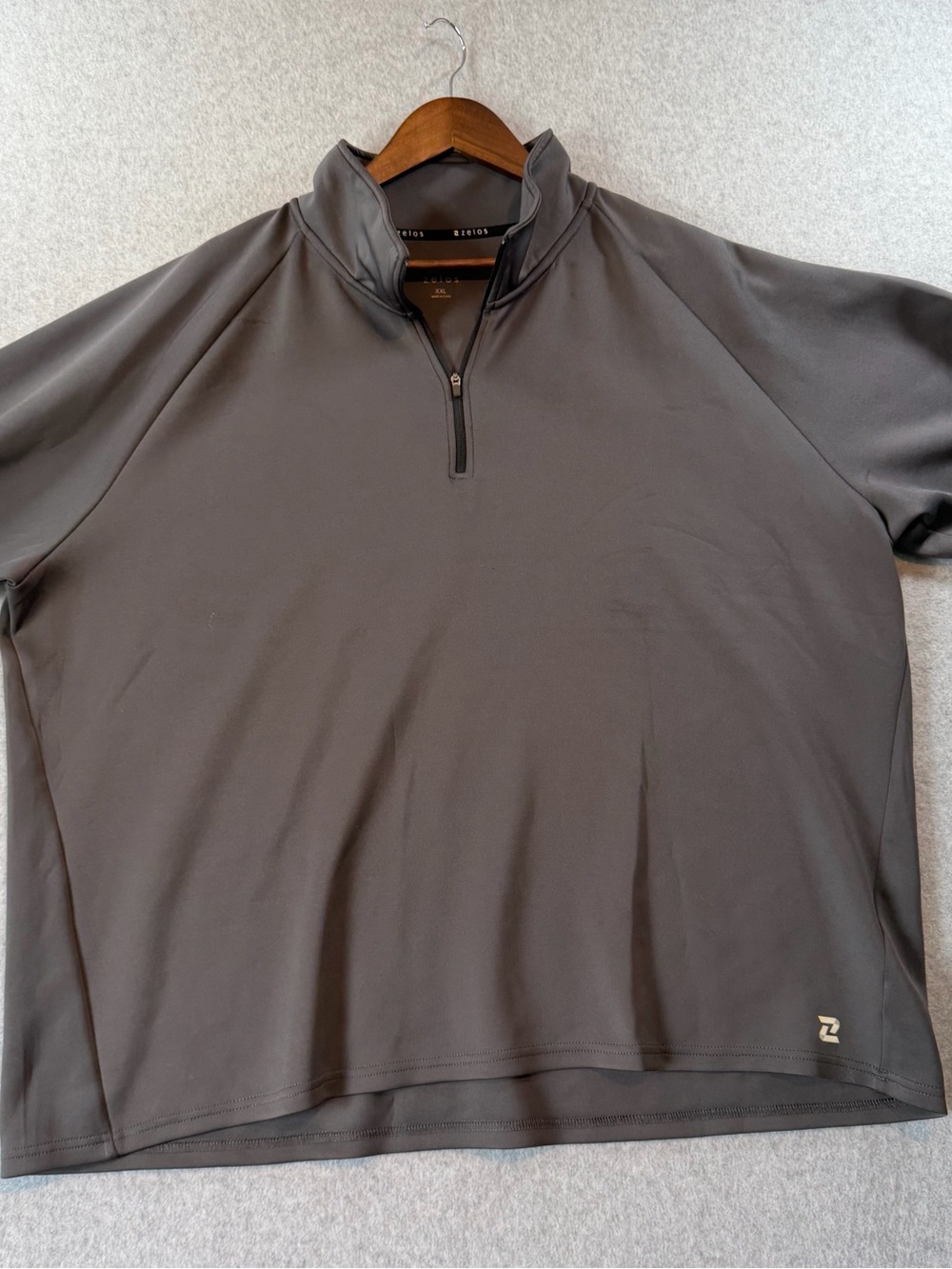 ZELOS Men's Dark Gray Quarter-Zip Performance Sweater